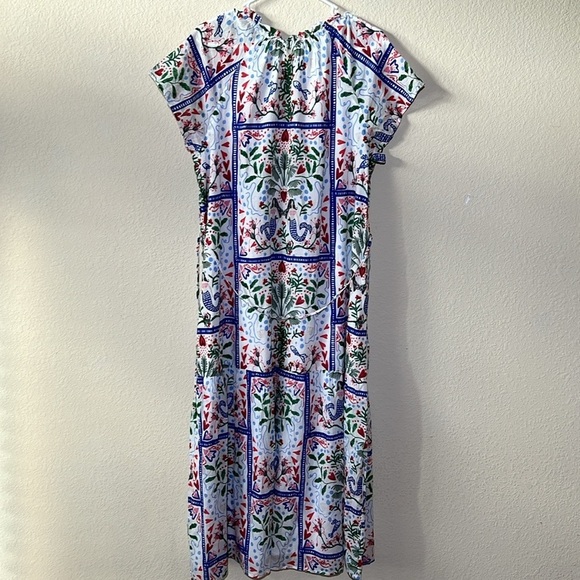 LOFT Mermaid Garden Tie Neck Midi Dress - Picture 5 of 7